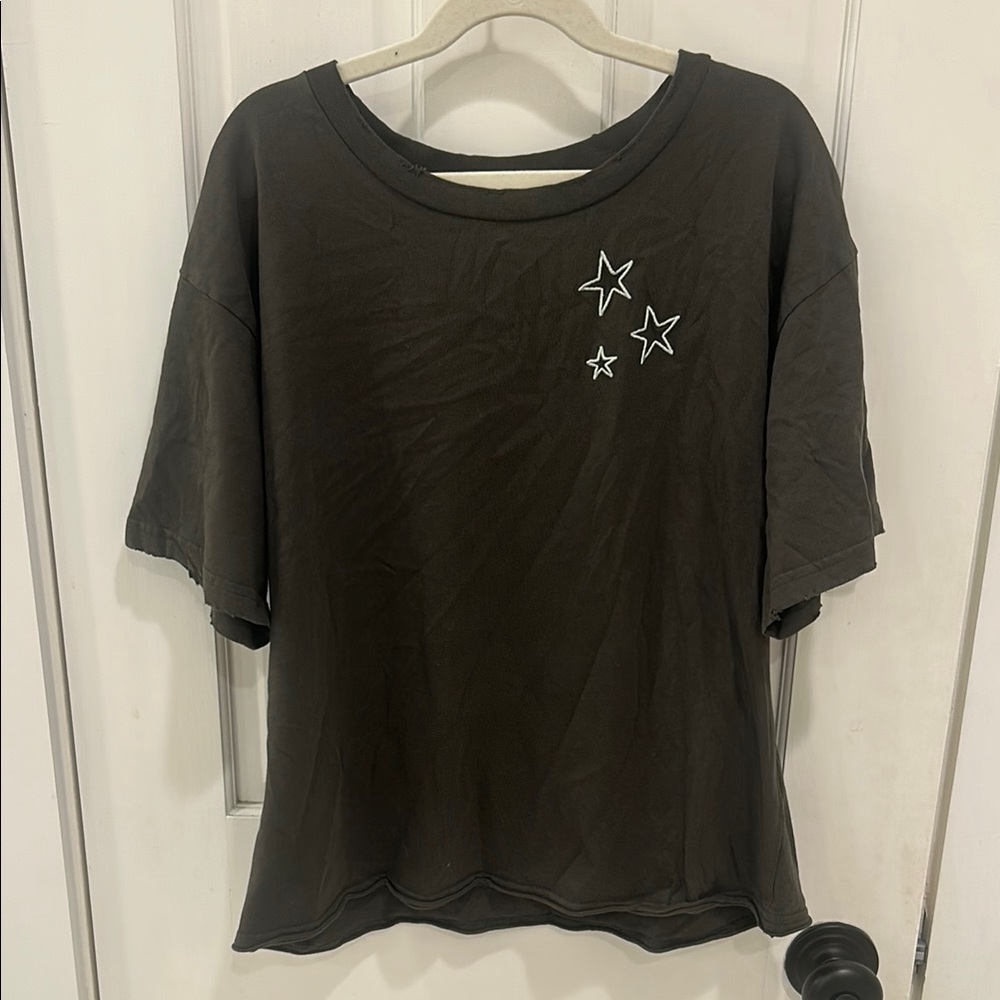 Altar'd State Army Green Boxy Embellished Tee